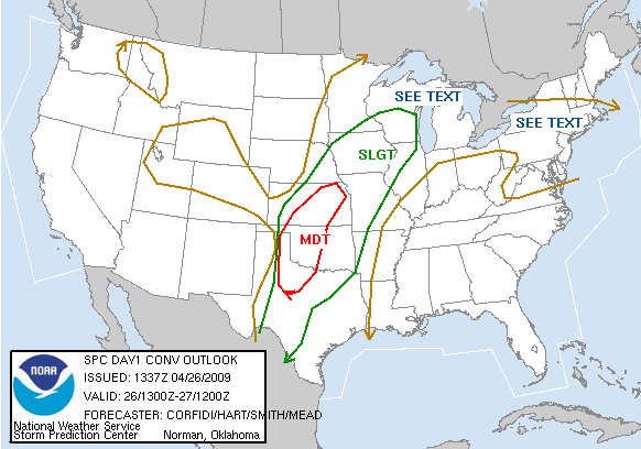 April 26 2009 Convective Outlook