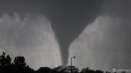 Large cone shaped tornado