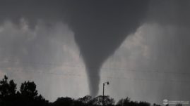 Large cone shaped tornado