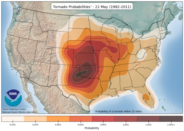 Tornado Probabilities May 22