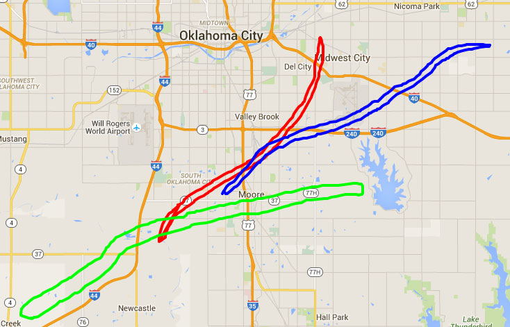 moore tornado map StormTours com - Moore Tornado Map