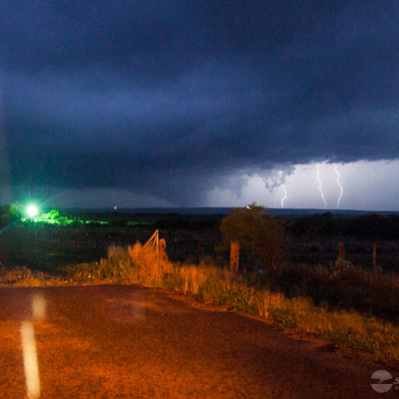 Tornado with Lightning at Night