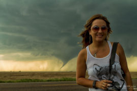 storm chaser with tornado