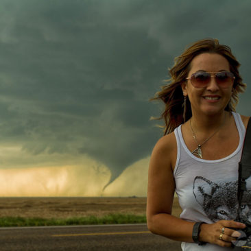 storm chaser with tornado