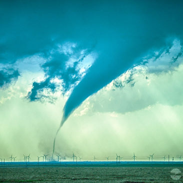 Tornado in Wind Turbine Farm