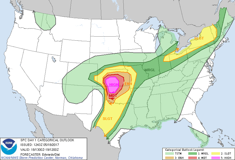 May 18 2017 Convective Outlook